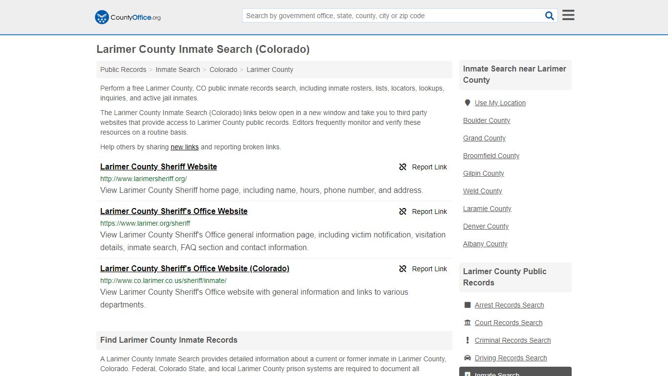 Inmate Search - Larimer County, CO (Inmate Rosters & Locators)